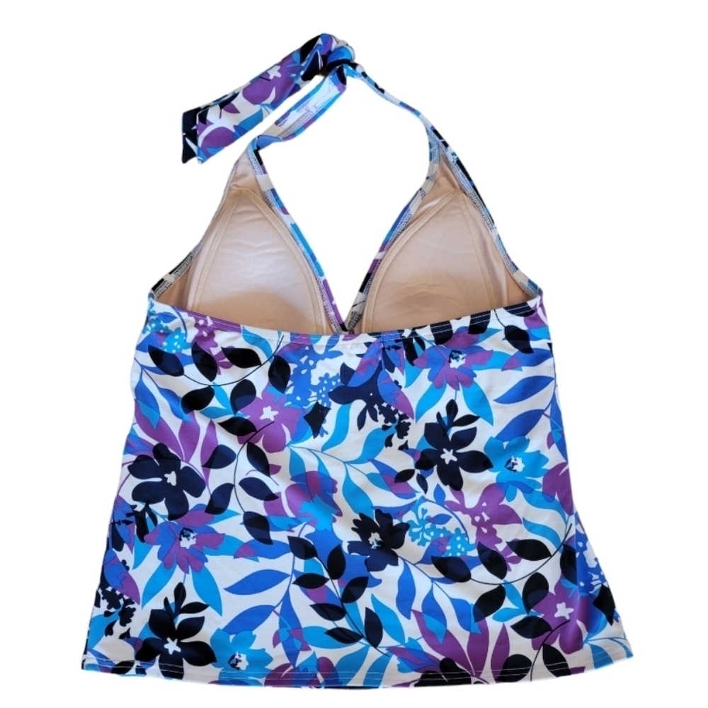 Lands End Floral Print Tankini Swim Top Size 8 - Picture 2 of 3